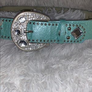Western glam belt rare baby blue color